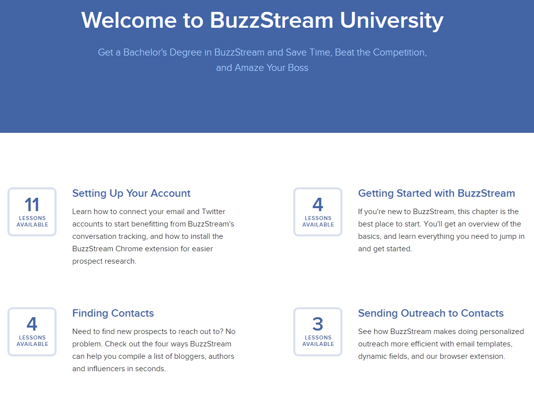 BuzzStream knowledge base(BuzzStream university)
