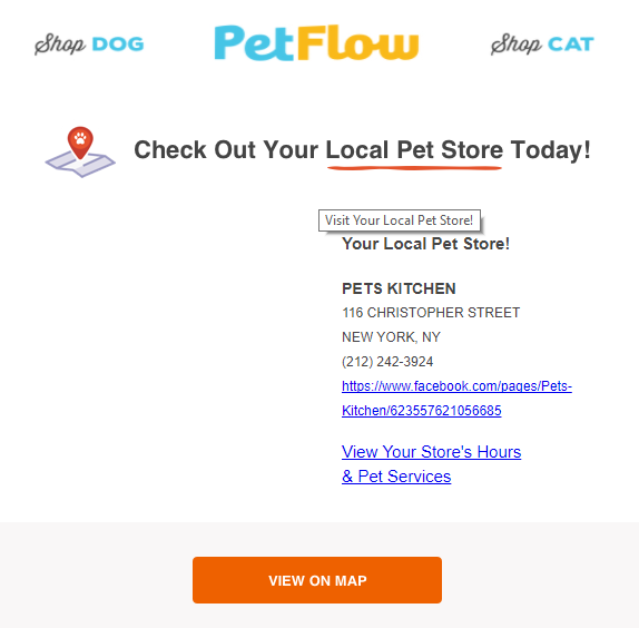 Pet Flow Email example