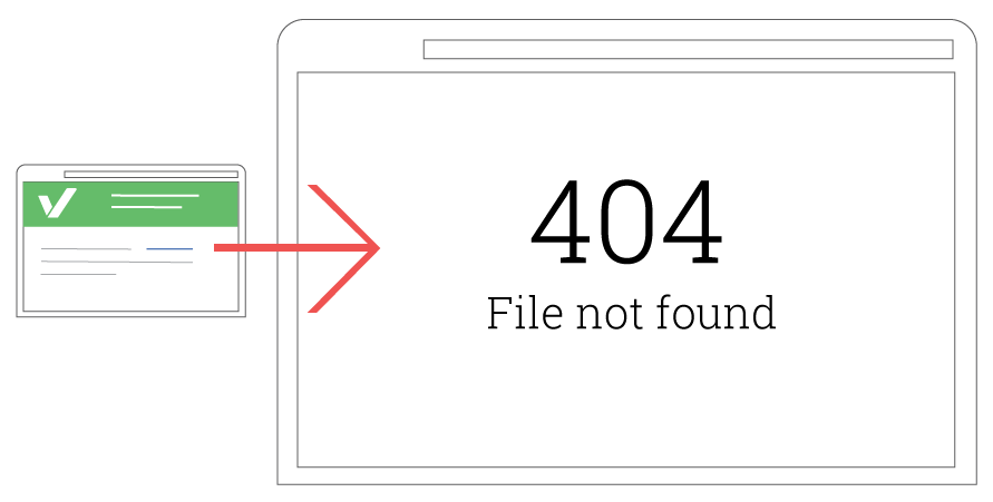 Broken links 404 page