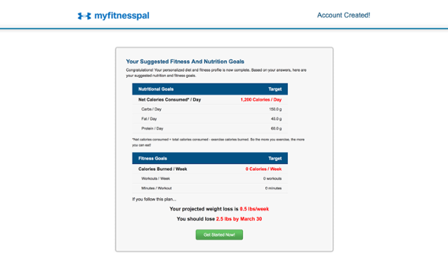 myfitnesspal fitness goals personalized unboarding process
