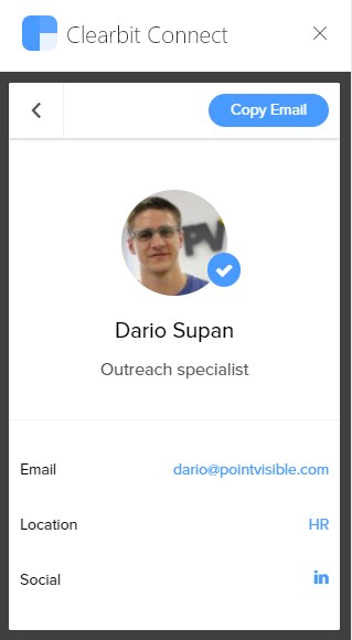 Clearbit Connect Outlook Contact Info