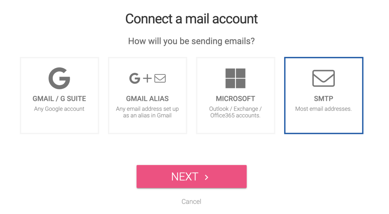 Mailshake email setup
