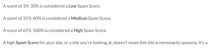 MOZ Spam Score explanation
